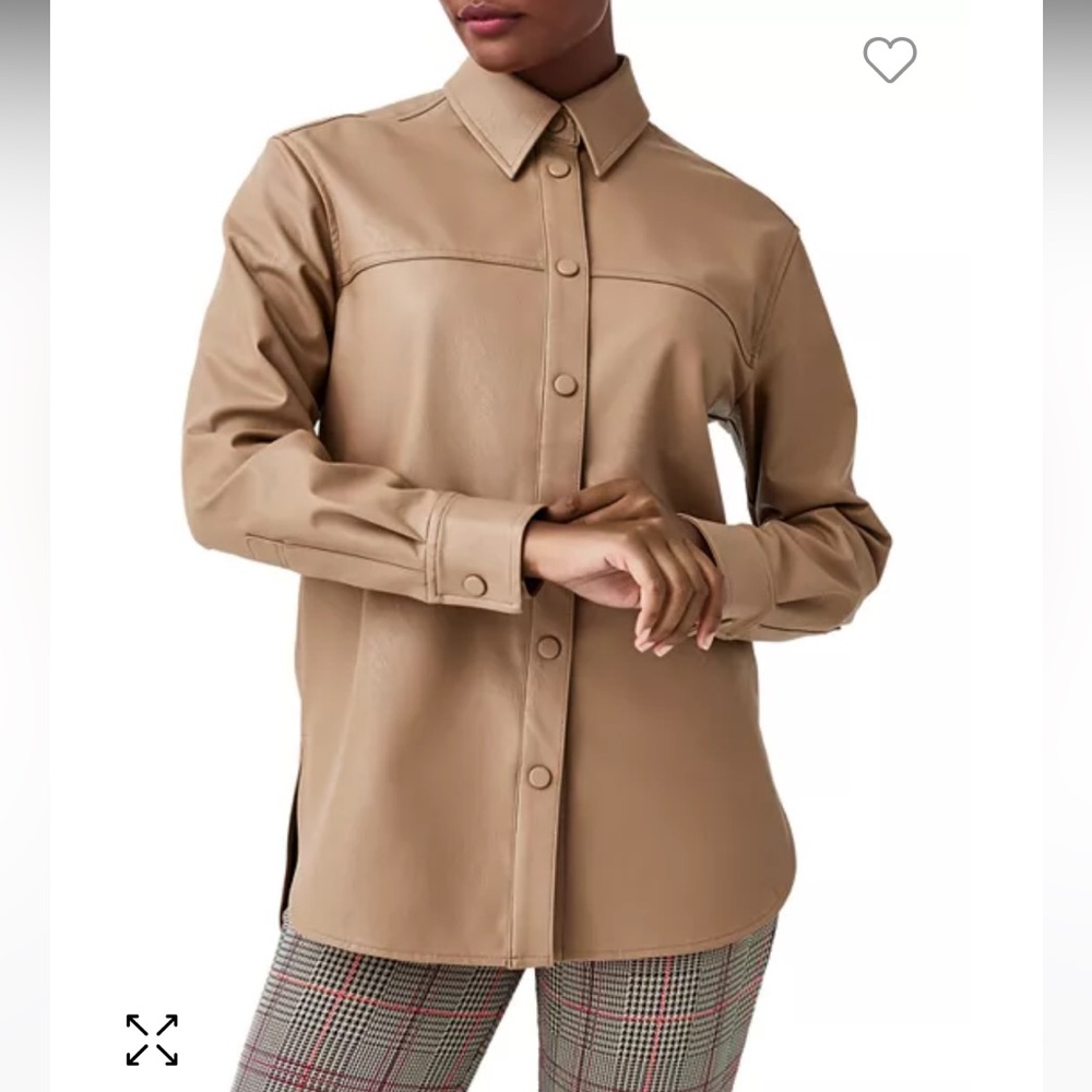 Spanx Faux Leather Shirt Shacket